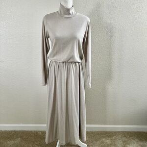 Willow Ridge Sz 6 Knit Dress Long Sleeve Turtle Neck Pockets Modest Vintage 80s